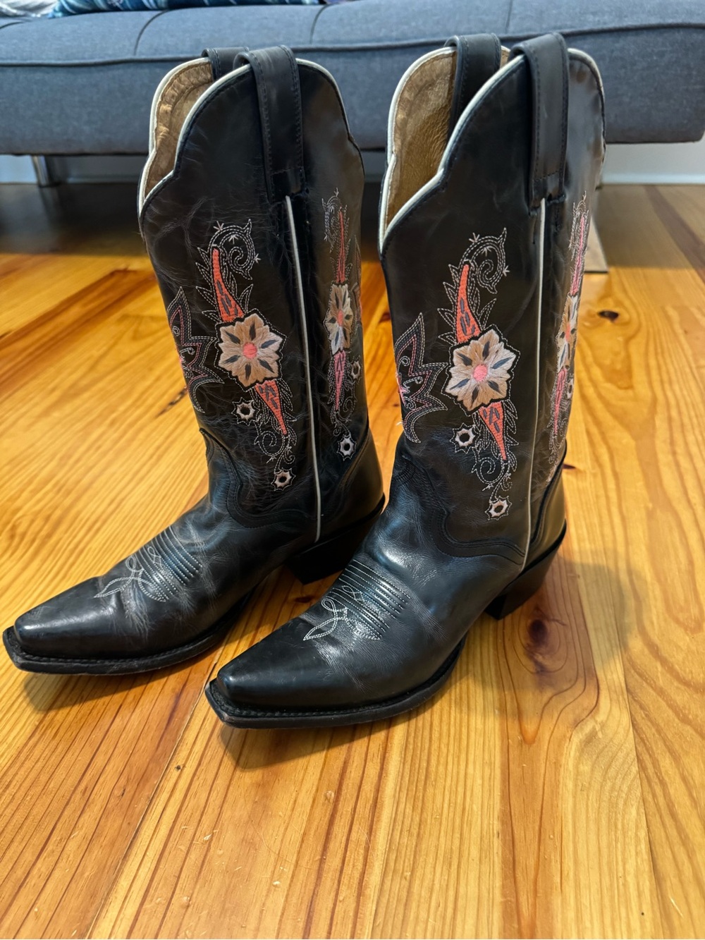 JB Dillon Women's Leather Embroidered Cowboy Boots Size 8B #JBW2322 - Picture 3 of 16